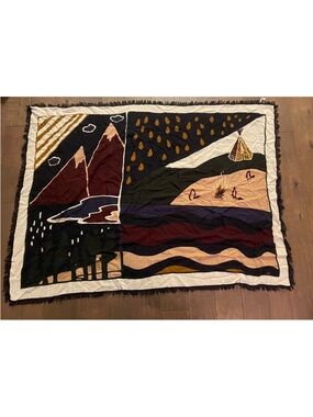 MADEWELL Blanket Scarf Shawl Native American Indian Abstract Print Scarf EUC